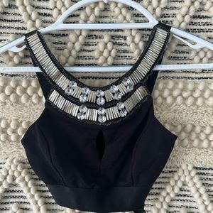 Bebe crop top with gem detail
